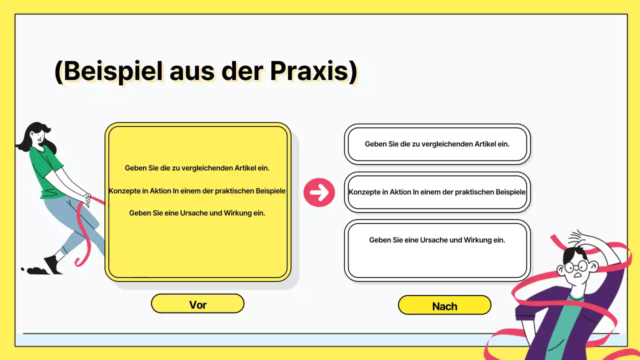 Konzeptvorschläge illustriert durch niedliche Elo-Pastellfiguren