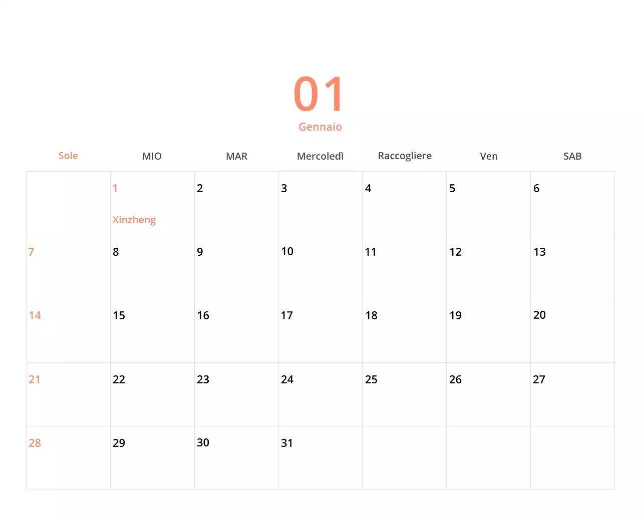 Simpatico calendario da tavolo illustrato verde a tema famiglia