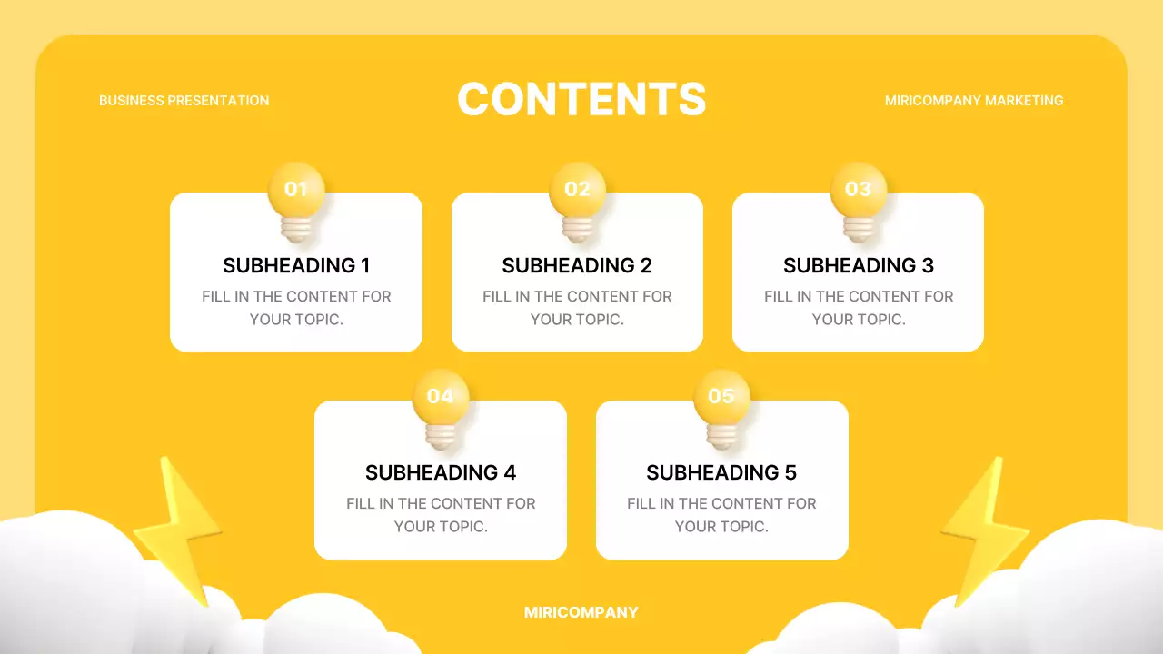 노란색 모던 비즈니스 프레젠테이션