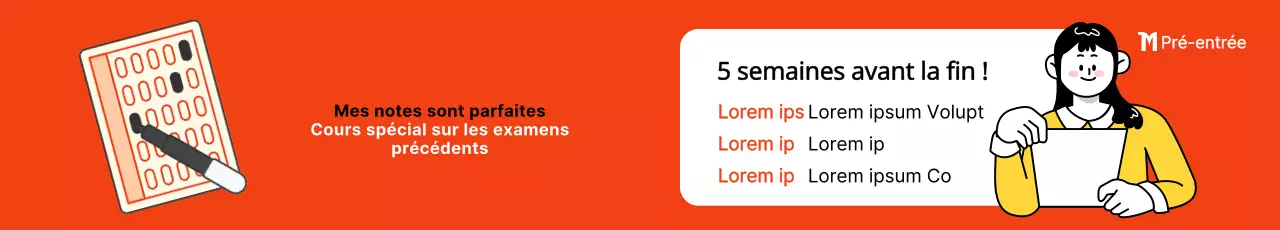 Promotion de l'école avec illustration d'un concept d'examen en rouge