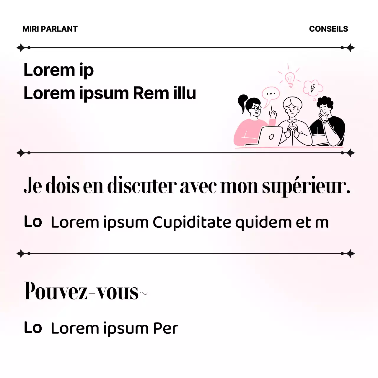 Matériel d'enseignement de l'anglais des affaires minimaliste en rose et blanc