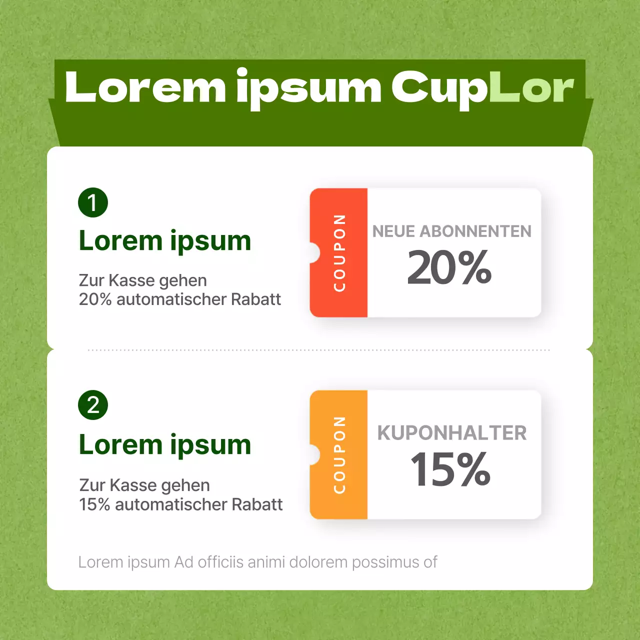 Limonengrüner Flyer Rabattaktion