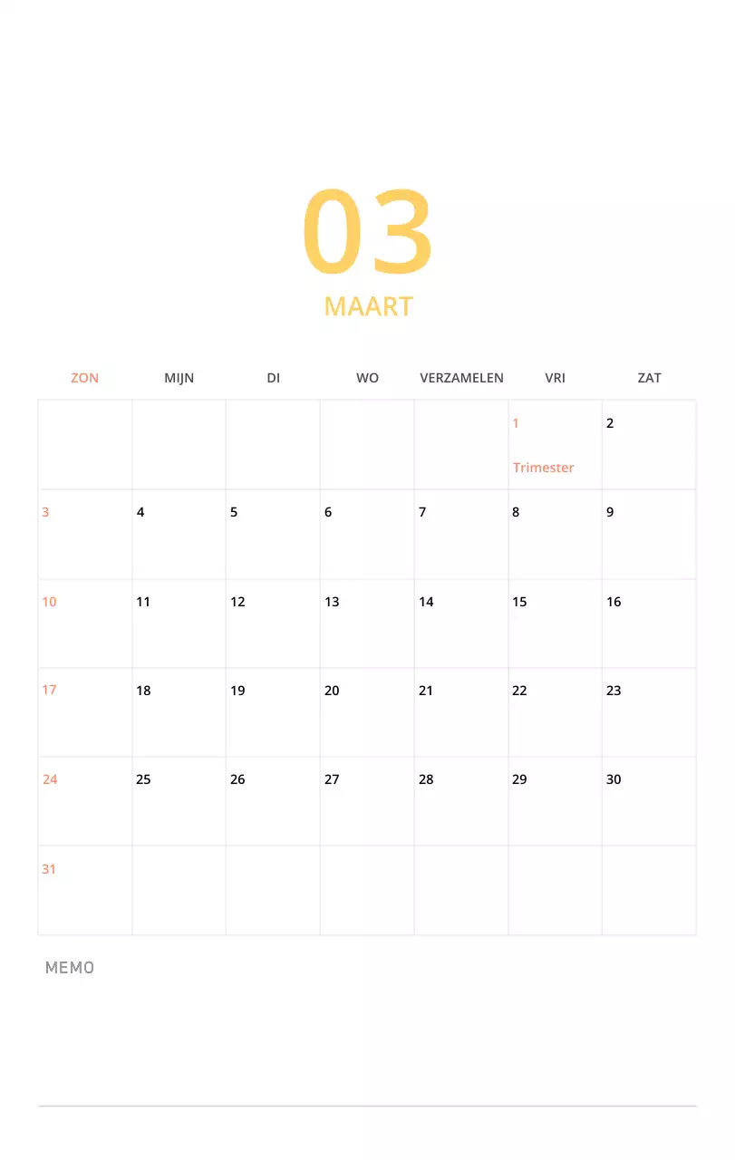 Schattige geïllustreerde groene bureaukalender met familiethema