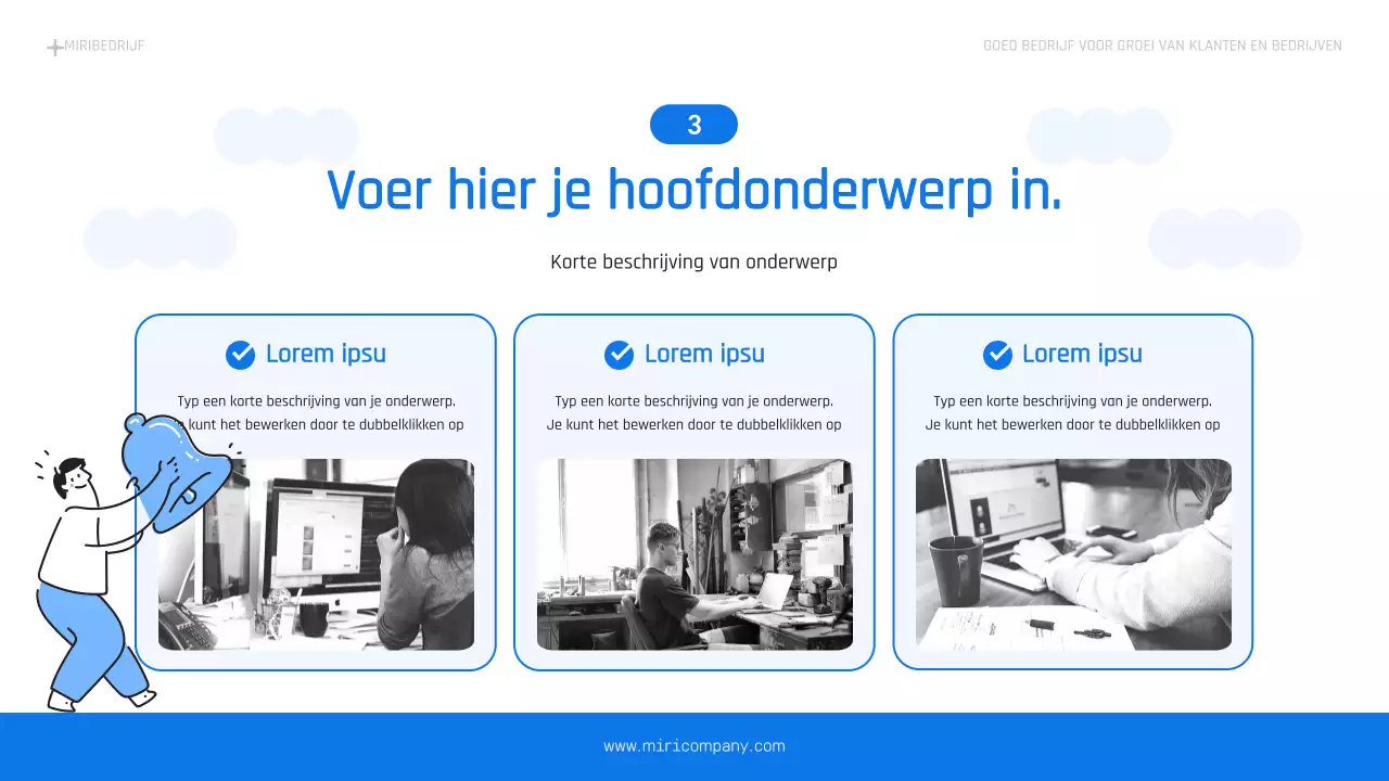 Een eenvoudig bedrijfsplan in lichtblauw en blauw