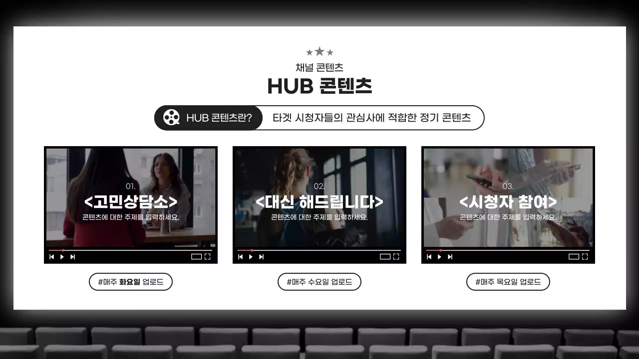 흑백과 빨강의 빈티지한 영상 콘텐츠 기획서