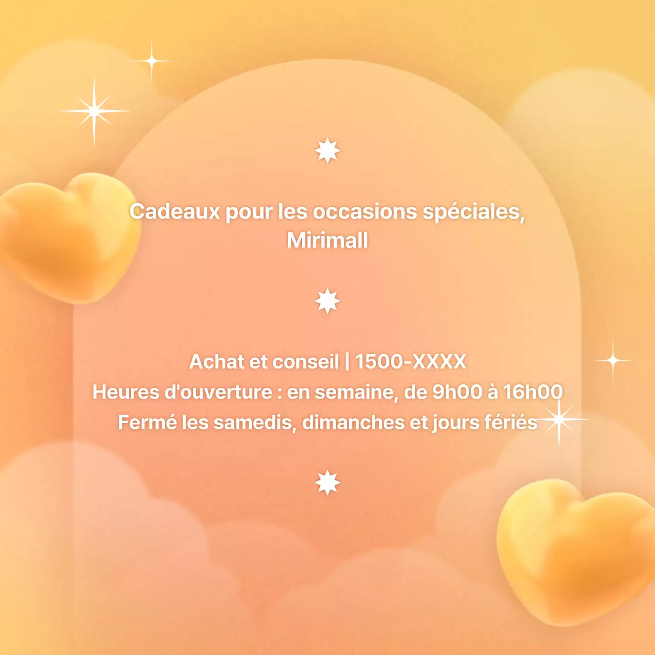 Promotion de cadeaux émotionnels avec des dégradés d'orange