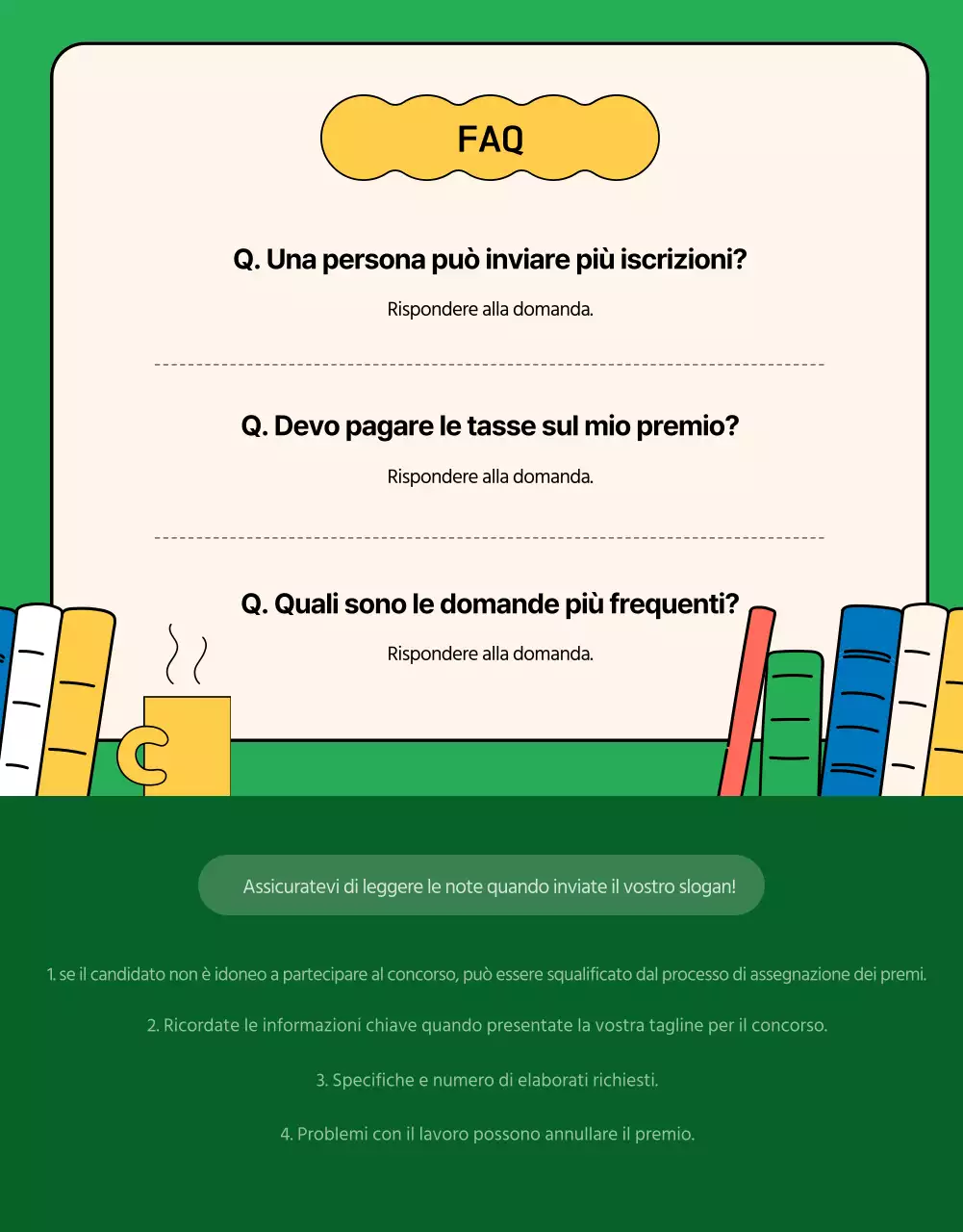 Concorso per la tagline dell'illustrazione del libro verde e giallo