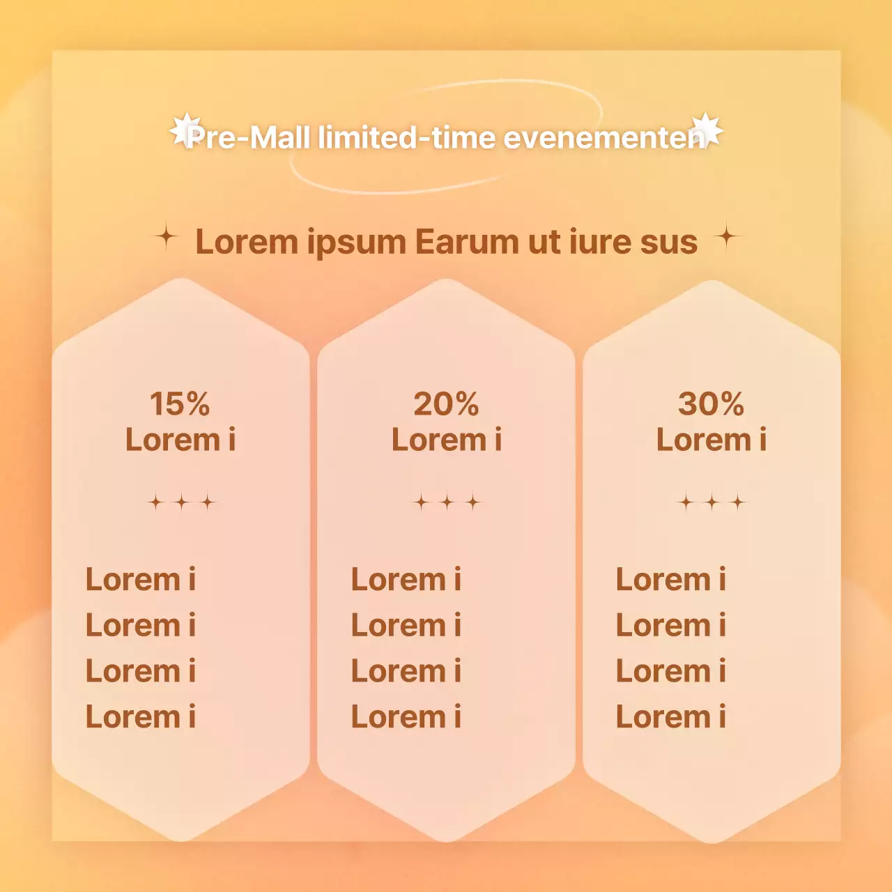 Emotioneel cadeau promotie-evenement met oranje kleurverlopen