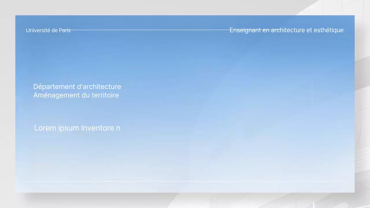 Orientation des cours à l'aide d'une photo avec un dégradé bleu clair et blanc