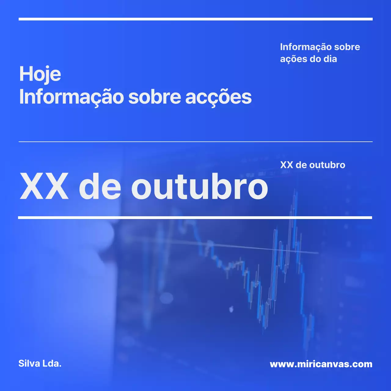 Um simples relatório da bolsa de valores em azul