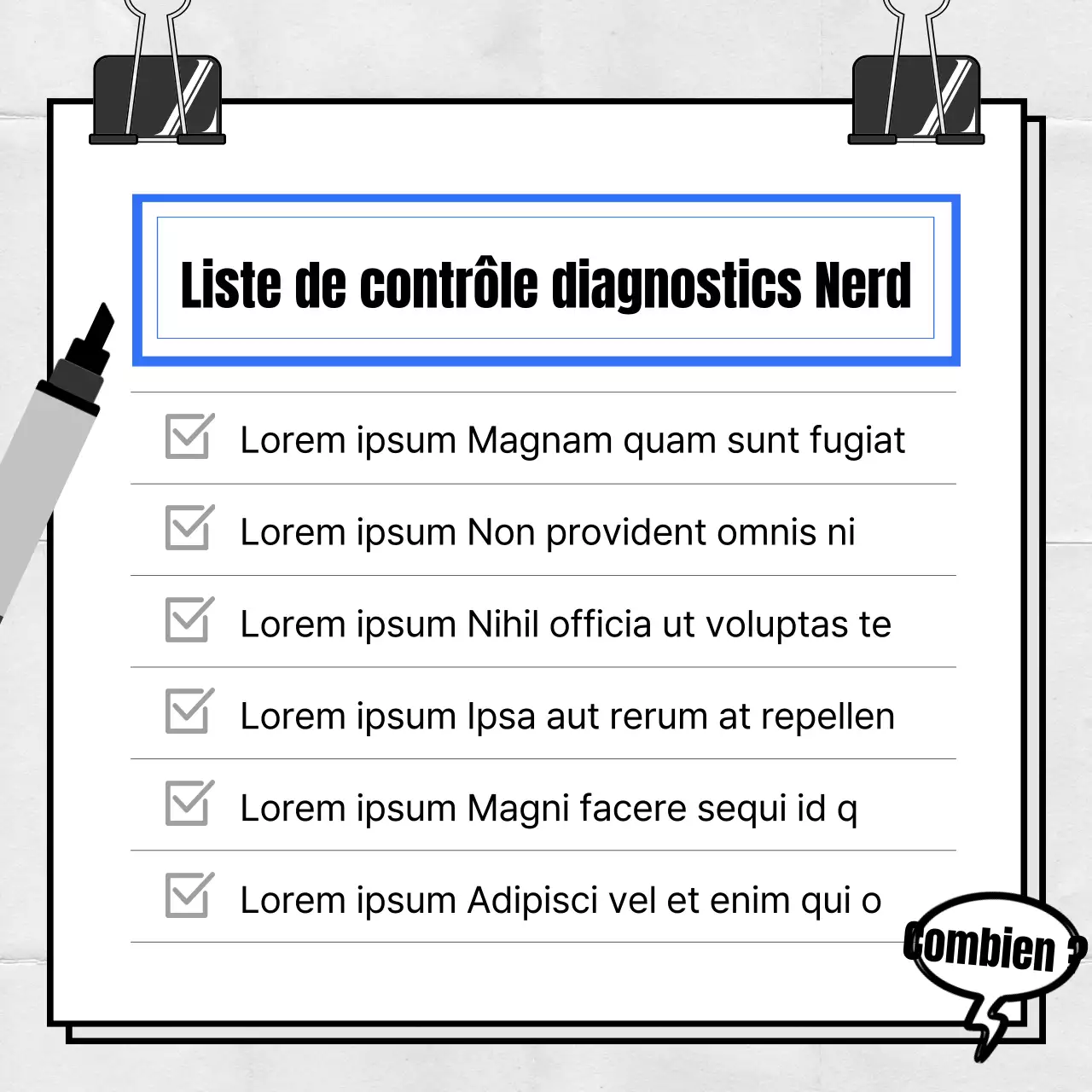 Un simple poste de test diagnostique bleu et blanc à la noix