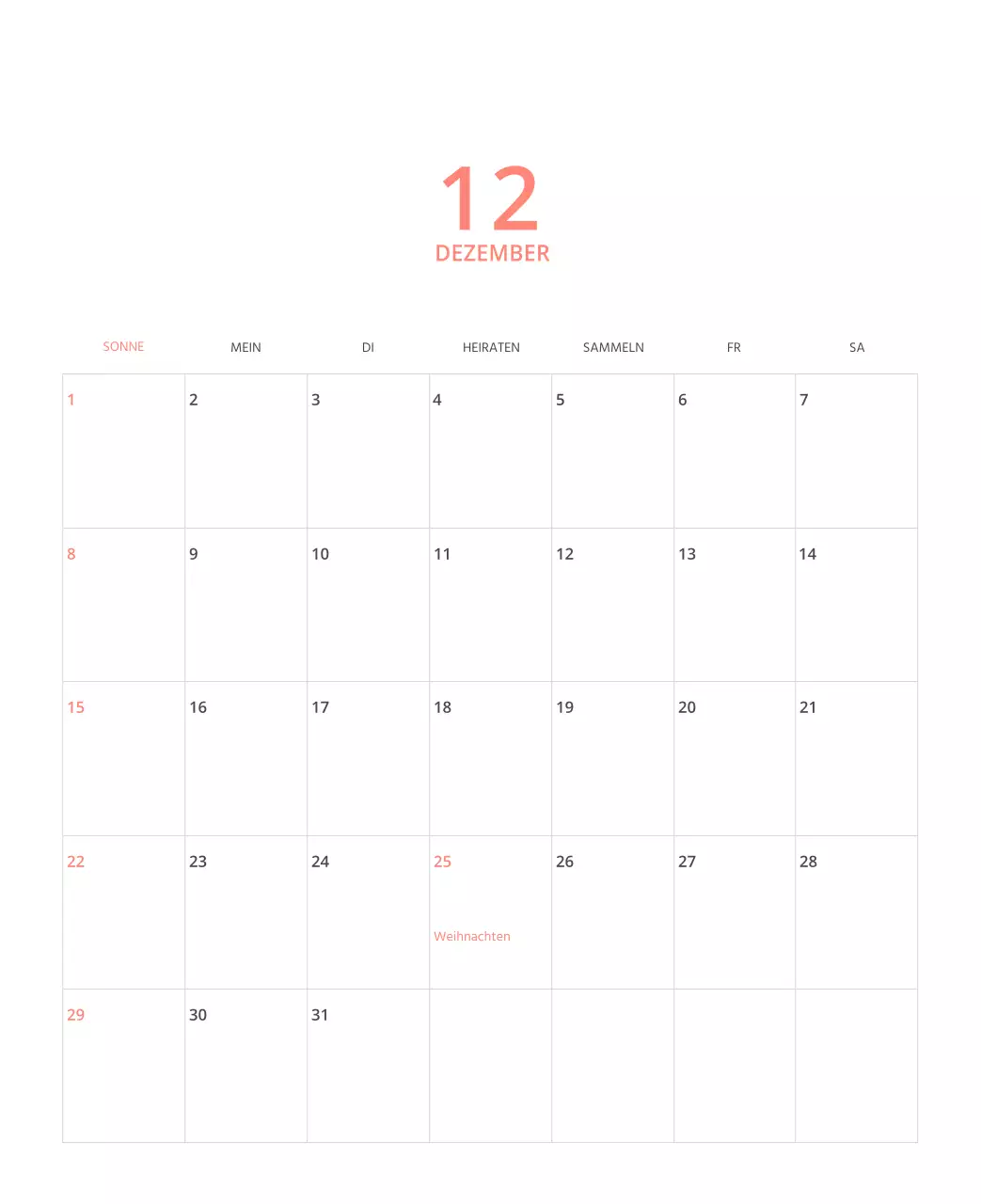 Mehrfarbiger Bildkalender