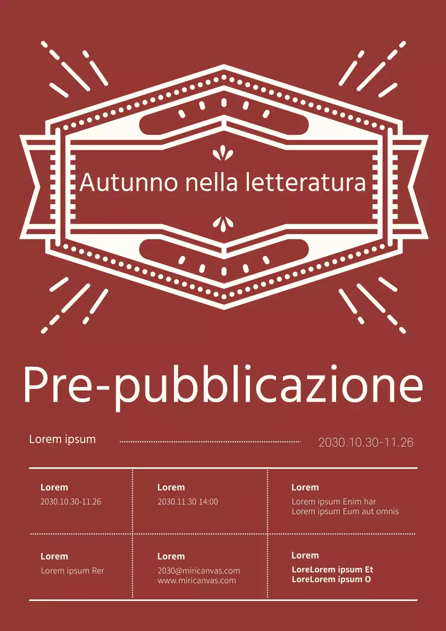 Un evento con gru alzavole con un concetto autunnale retrò in bordeaux e bianco