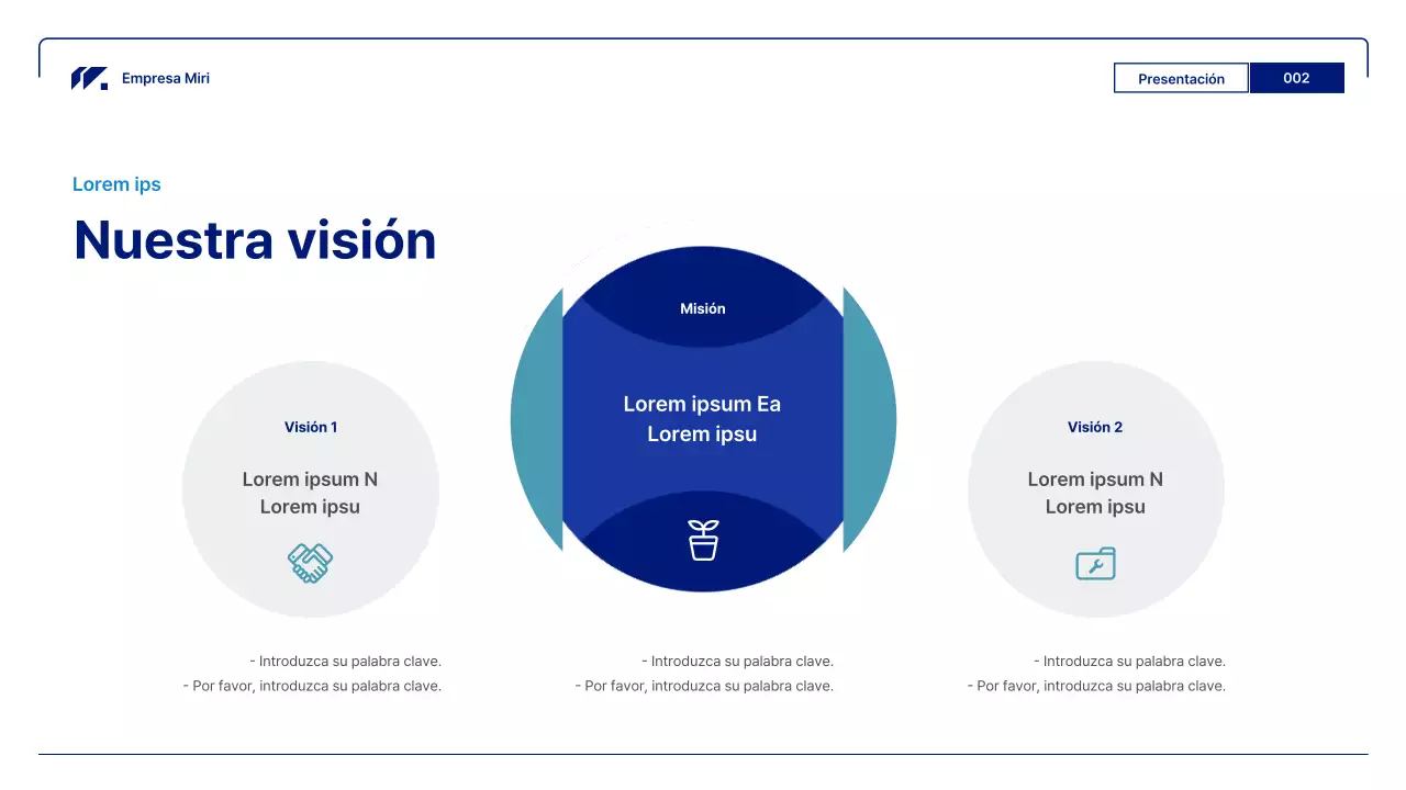 Informes comerciales geométricos en azul