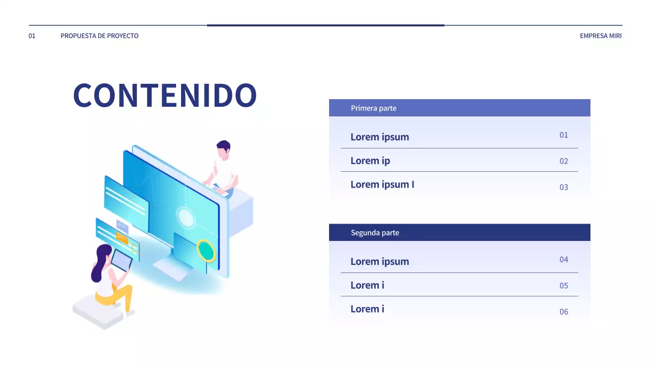 Una sencilla propuesta de proyecto en azul