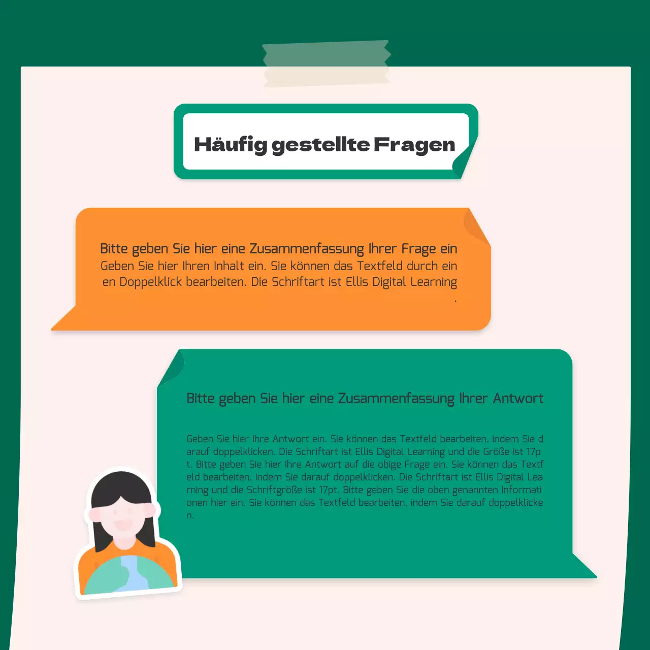 Ein süßes orange-grünes Aufkleberkonzept für die Umwelt CardNews