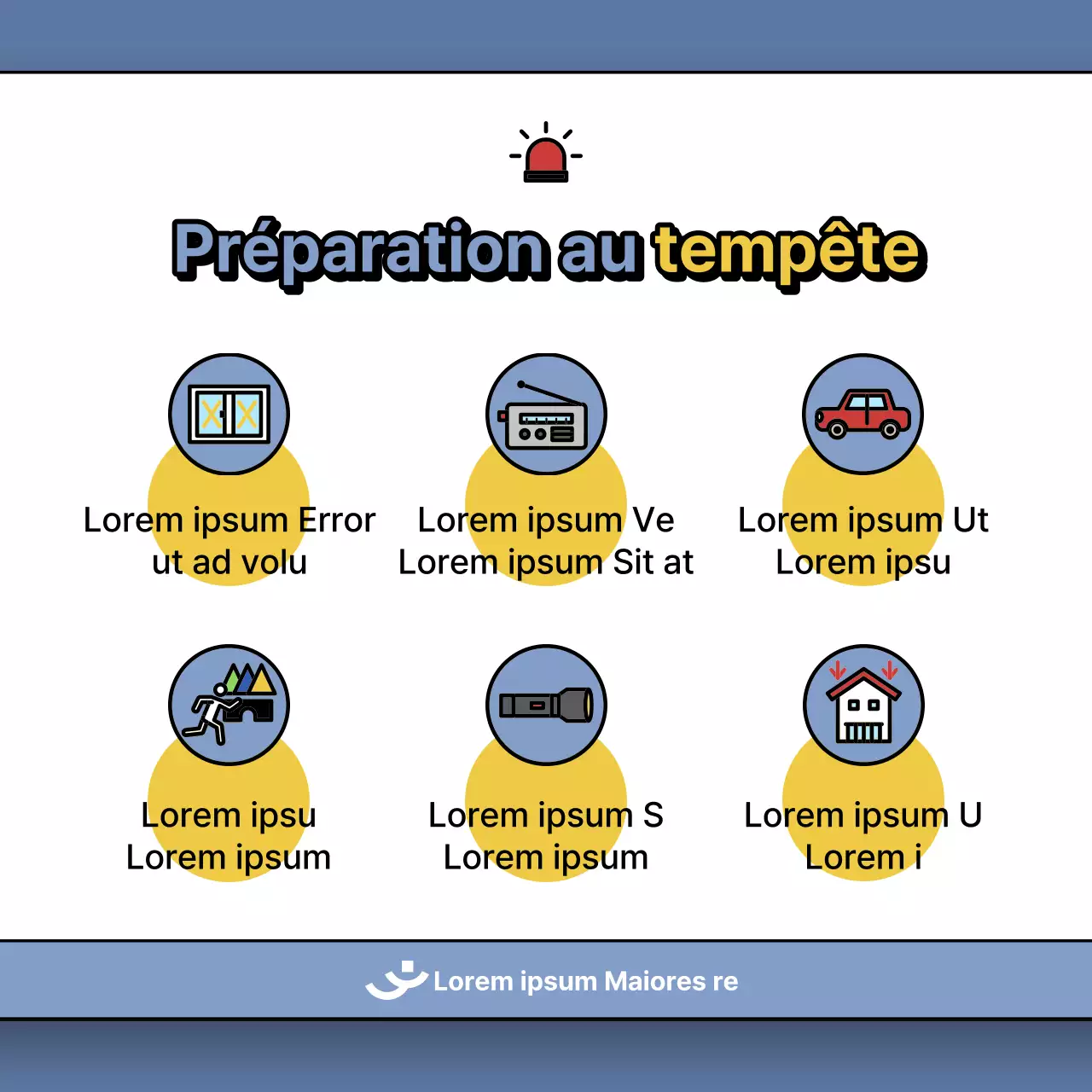 Un post sur la façon de traiter les dommages causés par les typhons en bleu et jaune