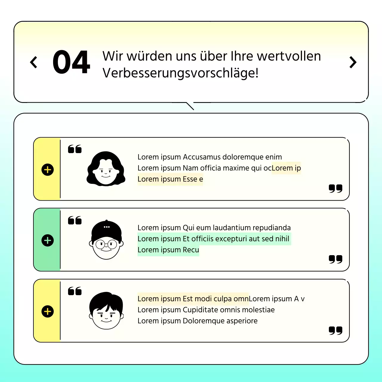Farbverlauf gelb und hellblau für saubere Umfrageergebnisse