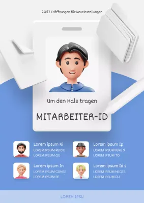 Moderne Stellenausschreibung in Hellblau und Grau