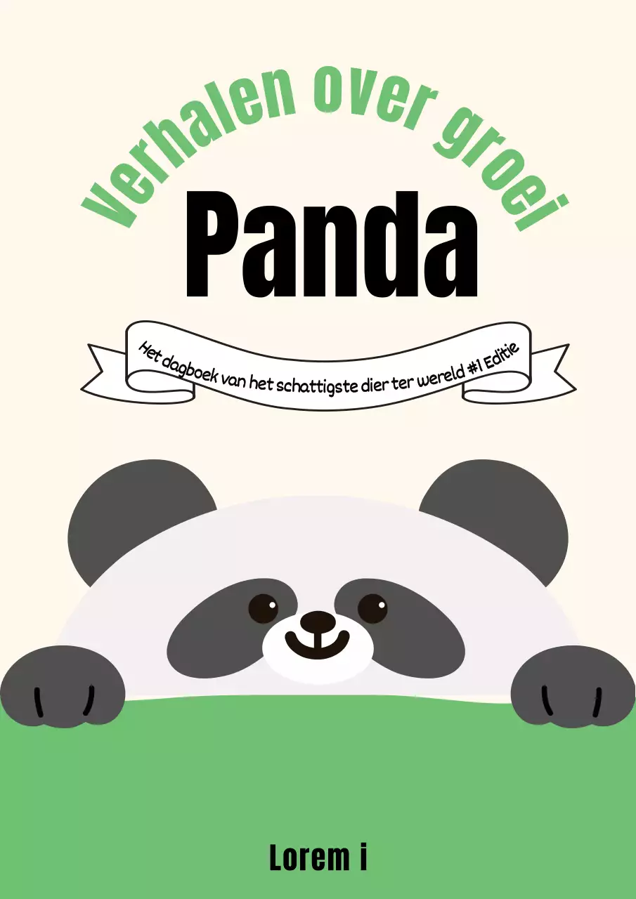 Een eenvoudige panda-groeiende boekomslag in groen