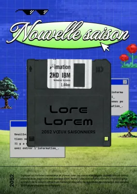 Promouvoir des vœux de saison kitsch en bleu et chartreuse