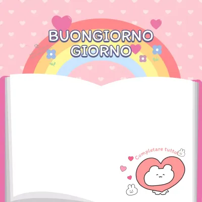 Carino e tenero blocco note con un arcobaleno di tonalità rosa