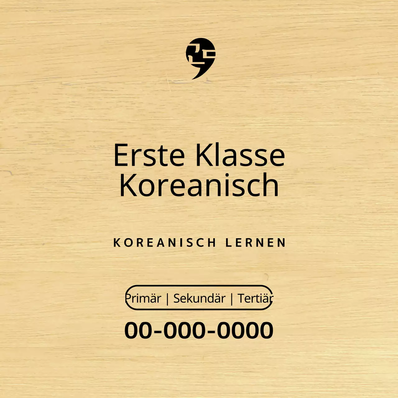 Design einer Sprachschule mit einem schwarzen und einfachen Logo