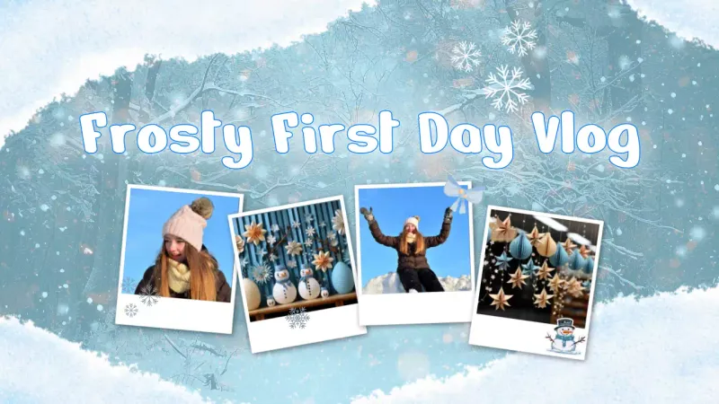 Blue Simple Winter Vlog YouTube Thumbnail