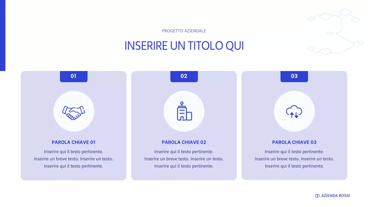 Bianco e blu per un look aziendale pulito