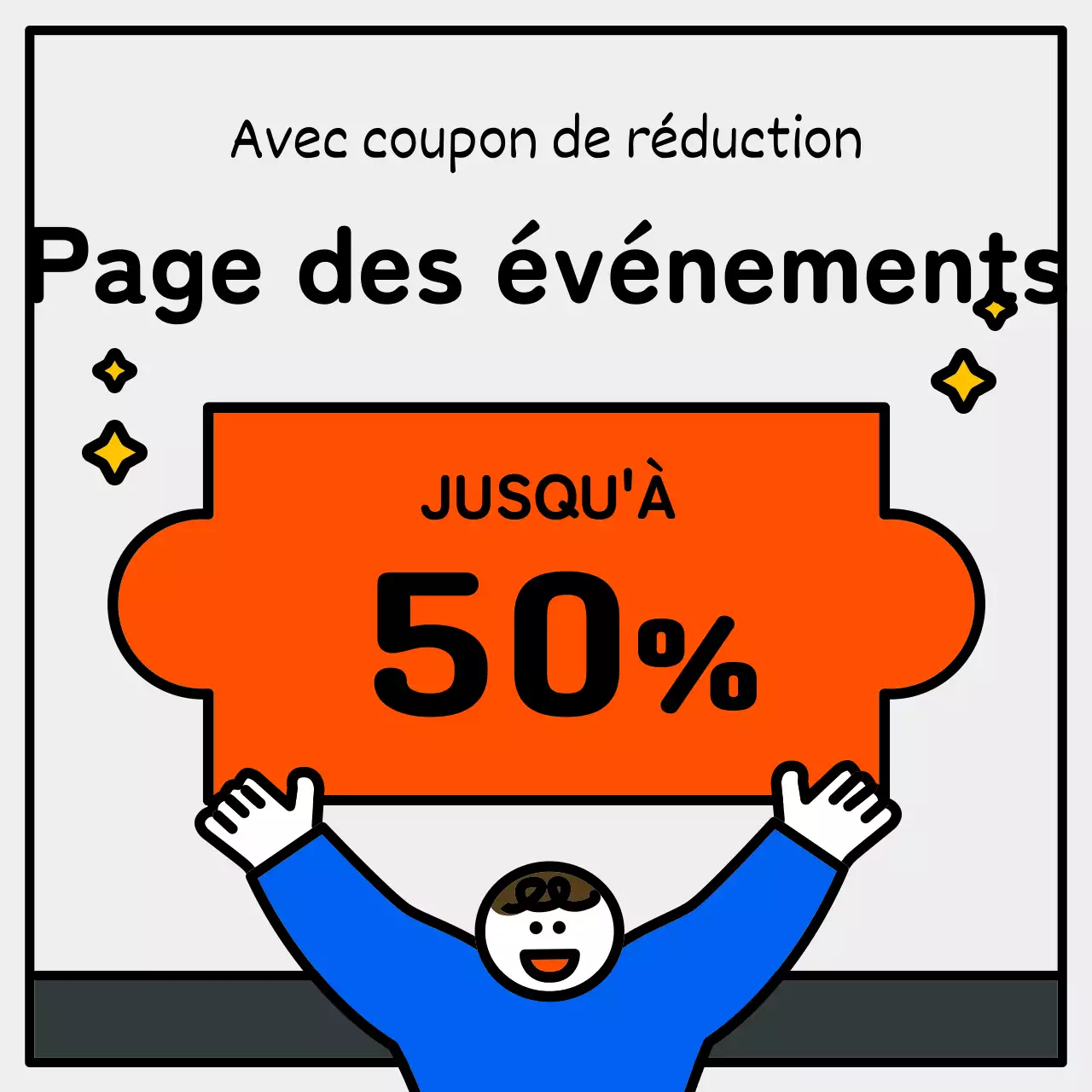 Illustration simple et mignonne avec des accents bleus, rouges et jaunes