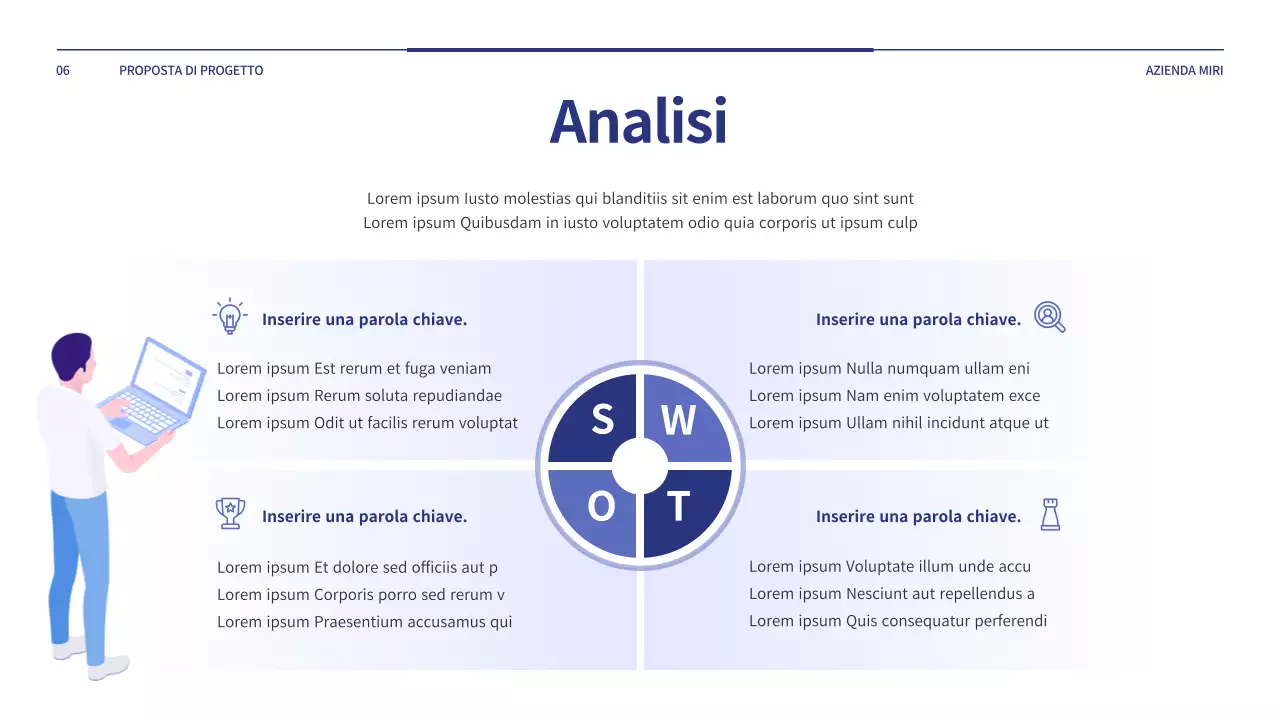 Una semplice proposta di progetto in blu