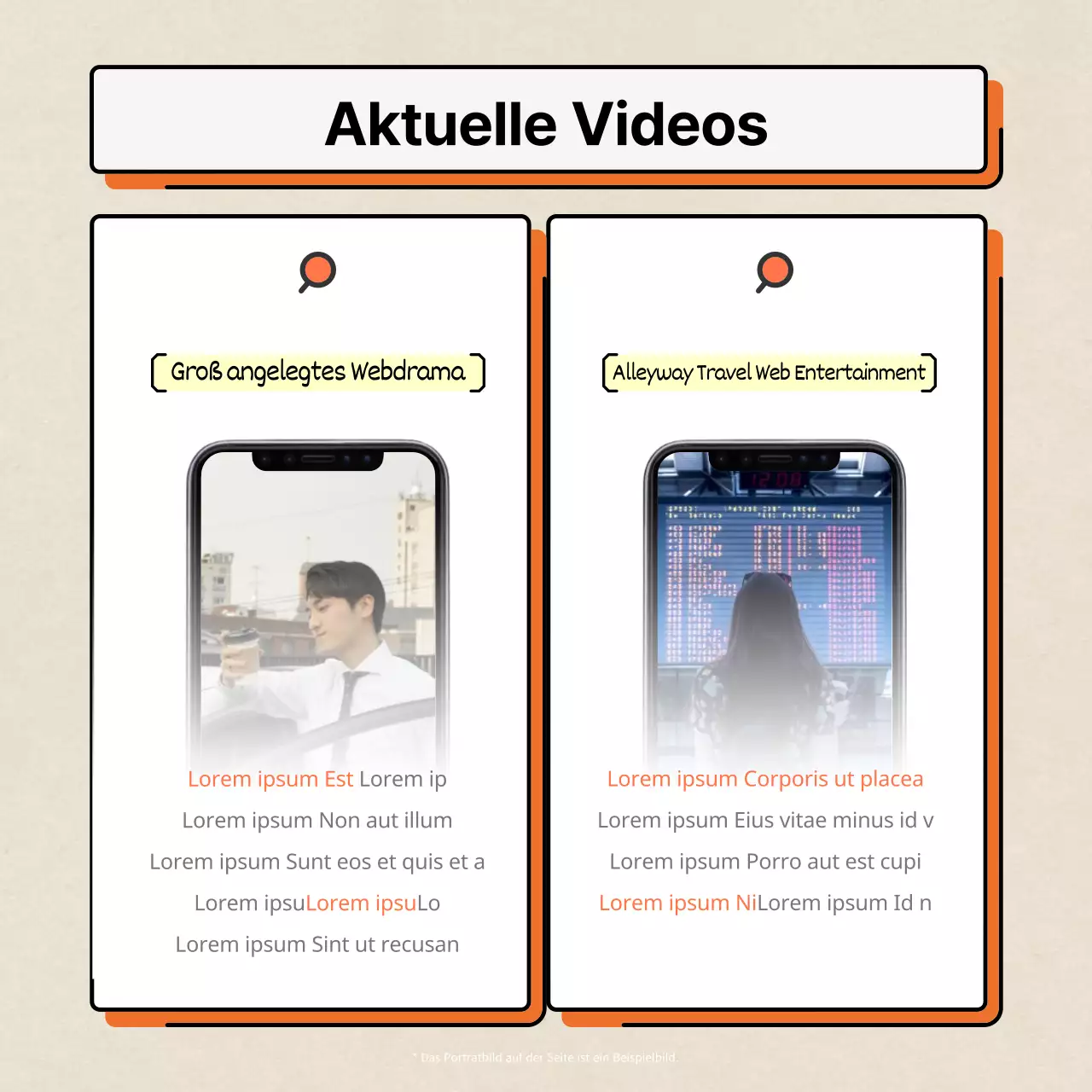 Orange und weiß, modern und sauber, Hervorhebung von Marketinginformationen