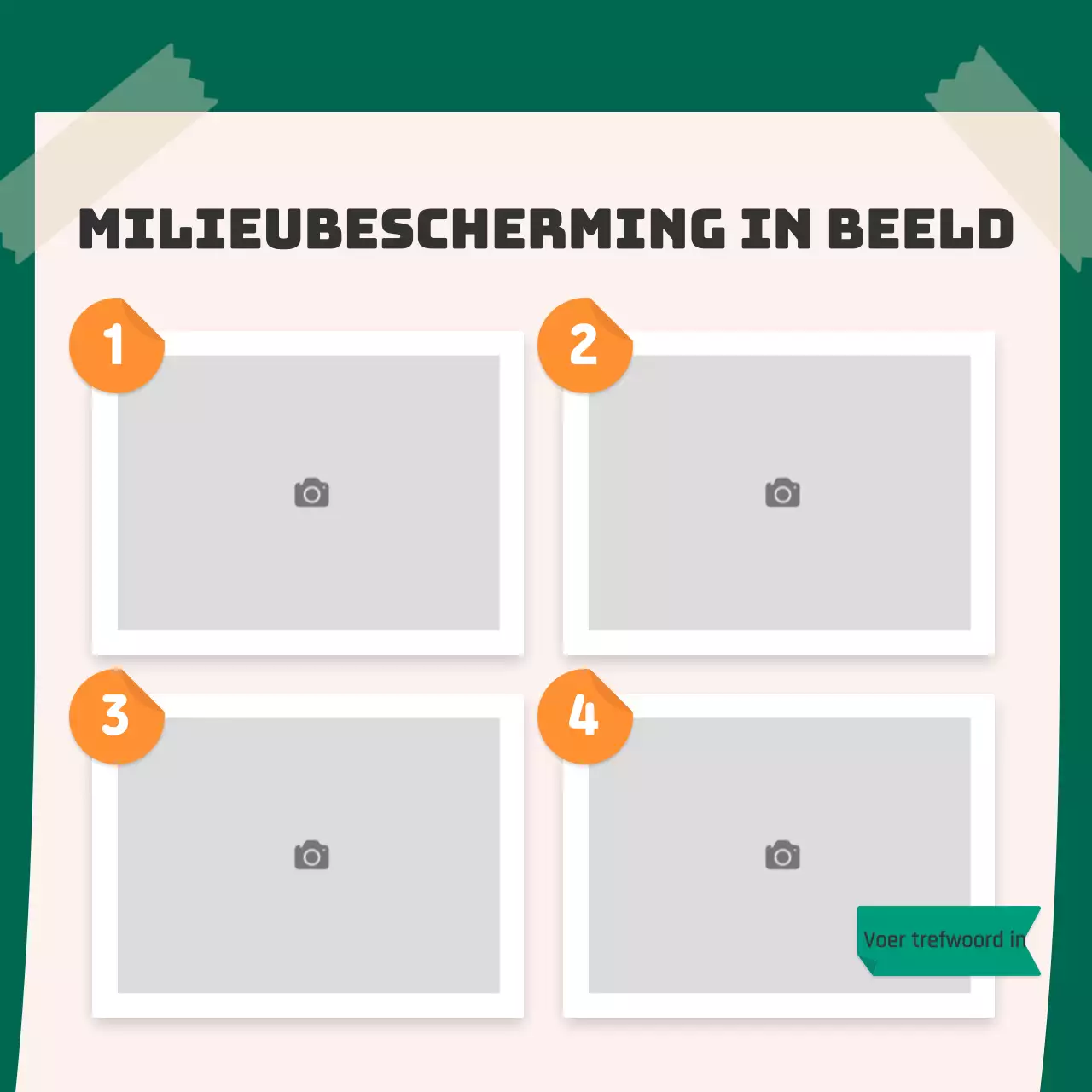 Een schattig oranje en groen stickerconcept voor het milieu CardNews