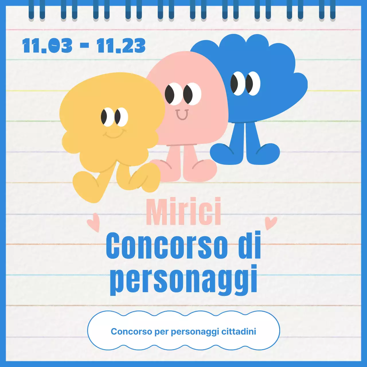 Promuovere un concorso a carattere minimalista giallo e blu