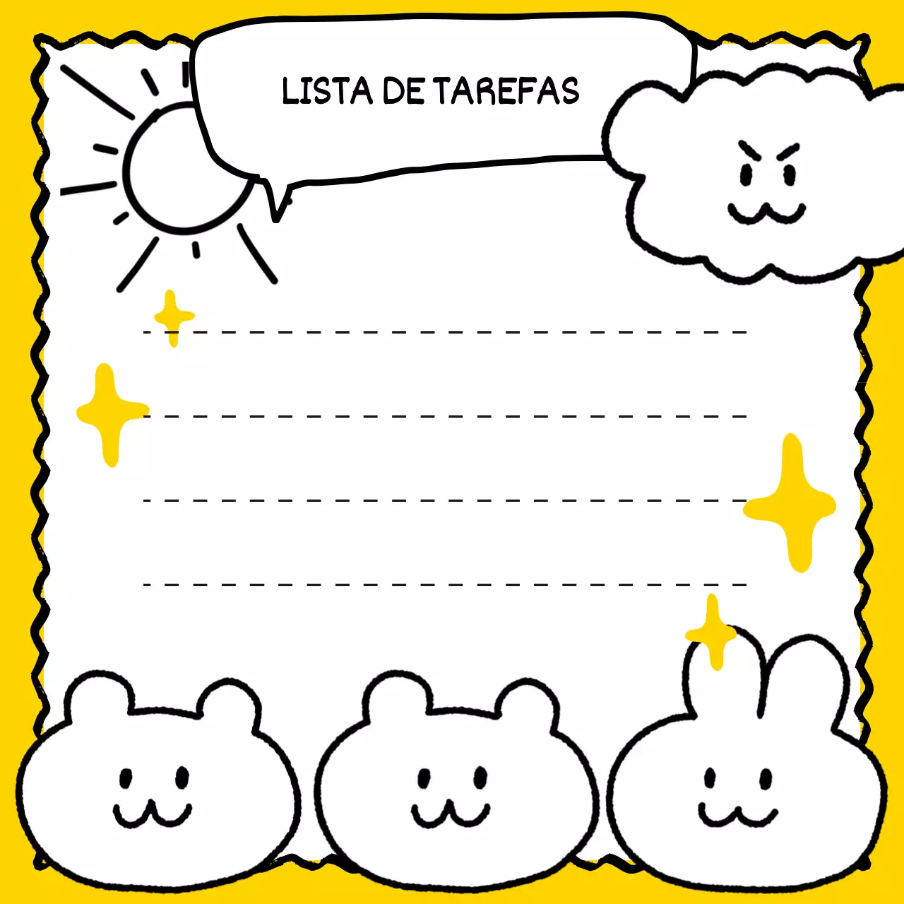Notas Post-it com personagens bonitos desenhados à mão