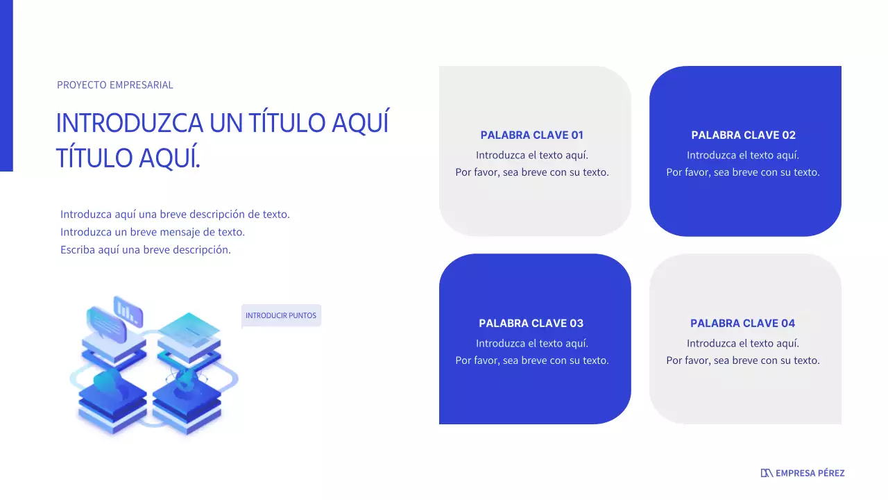 Blanco y azul para un look empresarial limpio