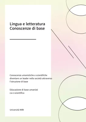 Lingua e letteratura con forme geometriche pastello verde chiaro e rosa chiaro sfumate