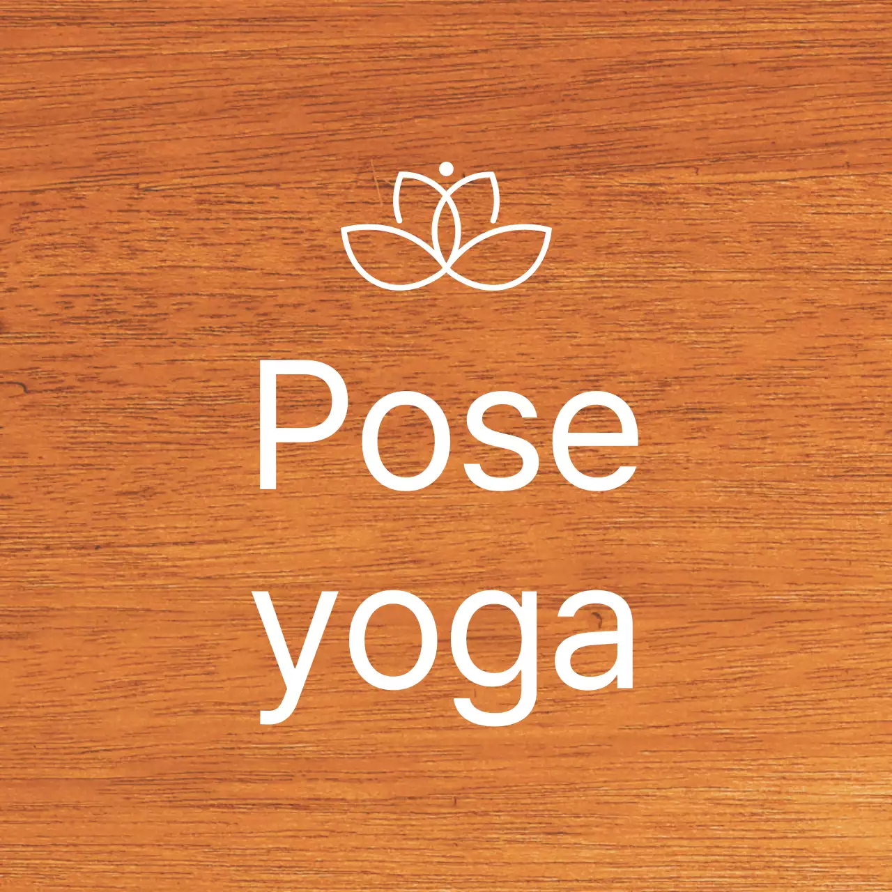Une simple plaque en bois avec un texte sur l'école de yoga et une illustration du logo.