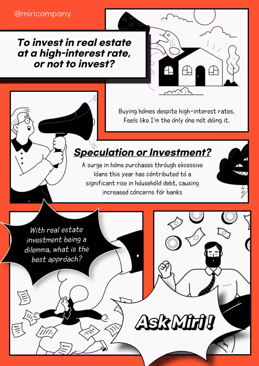 Orange Comic Real Estate Guide Poster