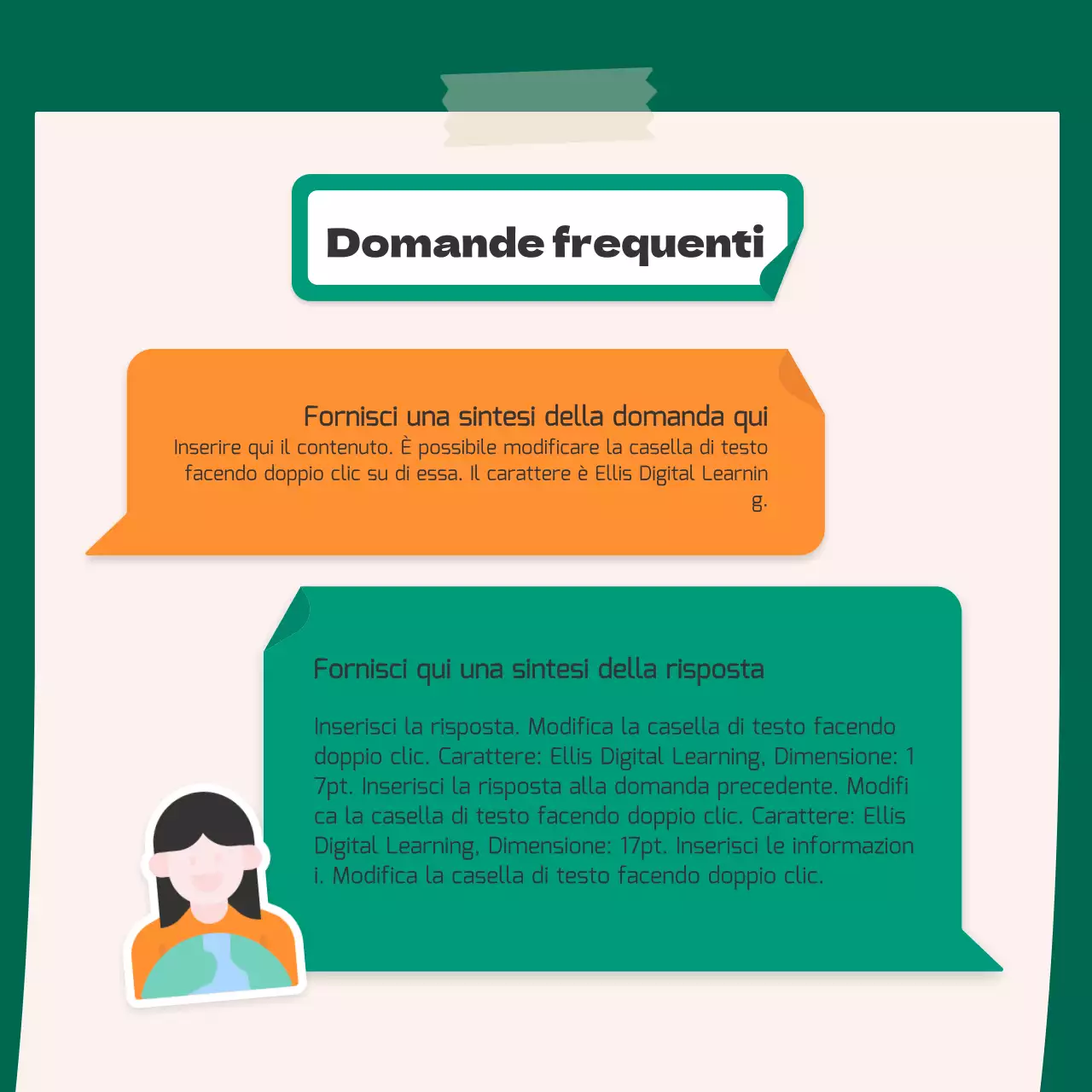 Un simpatico concetto di adesivo arancione e verde per l'ambiente CardNews