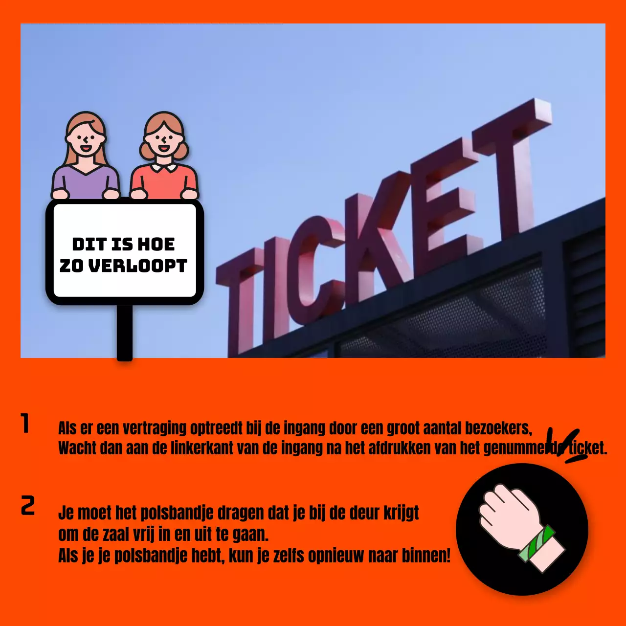 Gids voor het gebruik van culturele ruimtes met oranje achtergrond en kaders