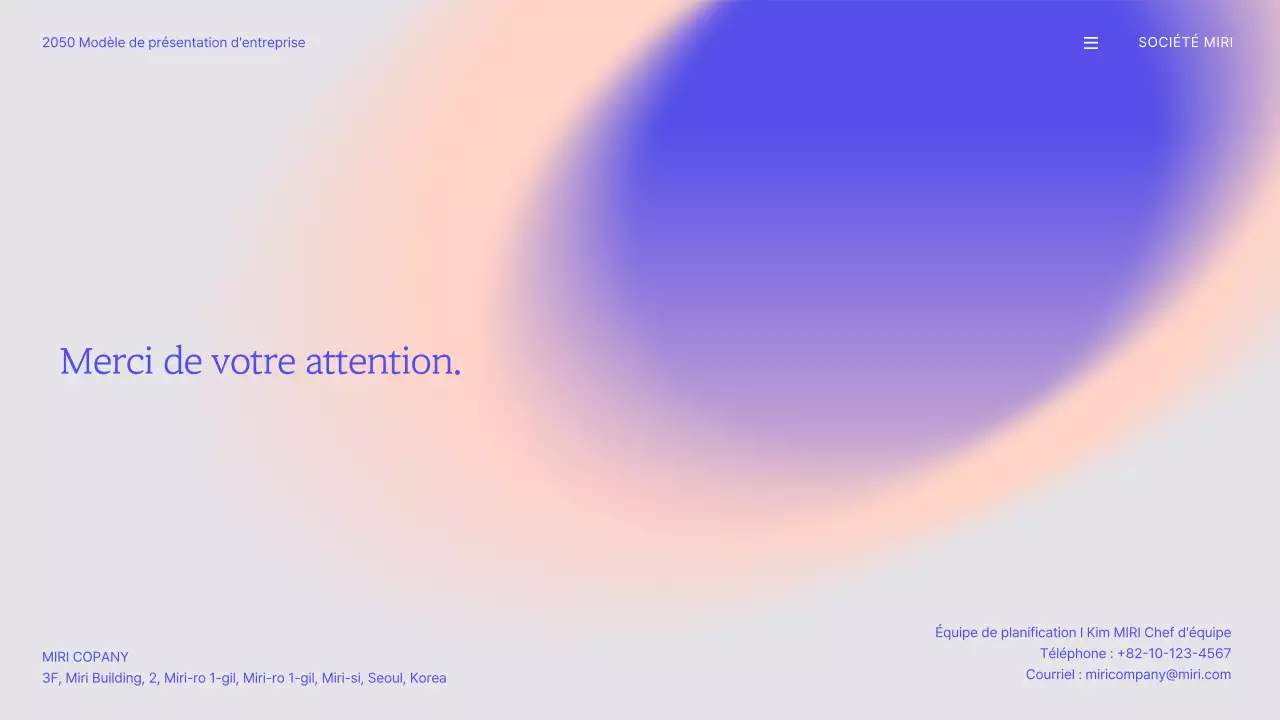 Modèle de présentation d'entreprise avec dégradé violet