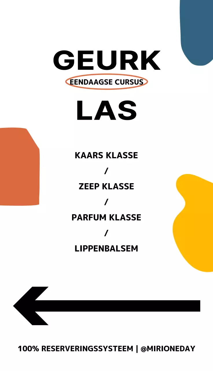 Ontwerp voor ééndagsklassenzoeker met kleurrijke vormen