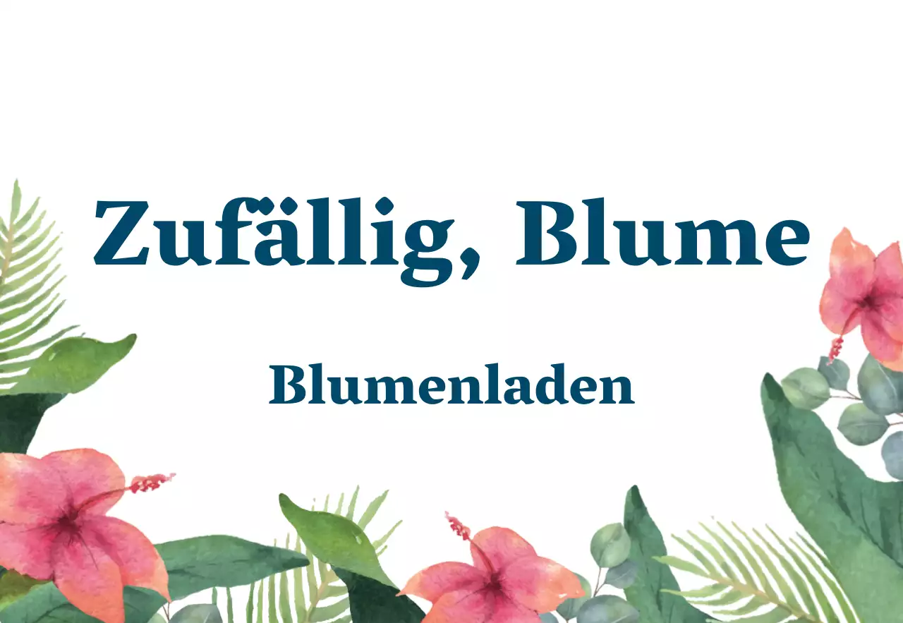 Zufällige Blumen in gedeckten Farben Ein einfaches Ladenschild mit Blumenladentext und floralen Illustrationen.