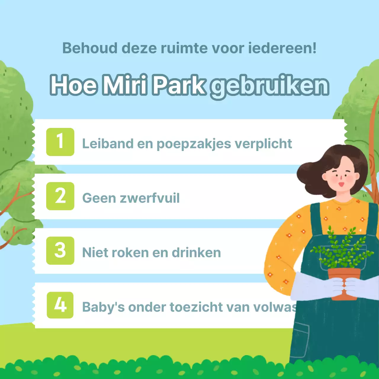 Lichtblauwe en groene illustraties