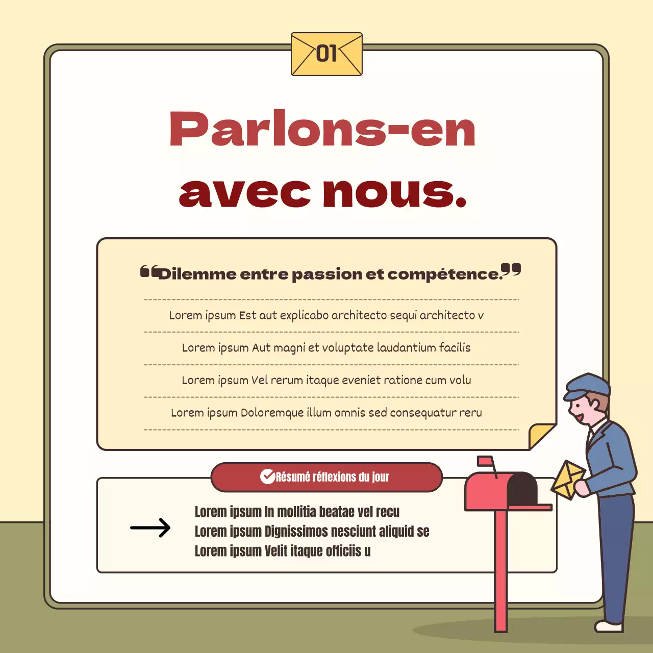 Un simple message de détresse jaune et kaki