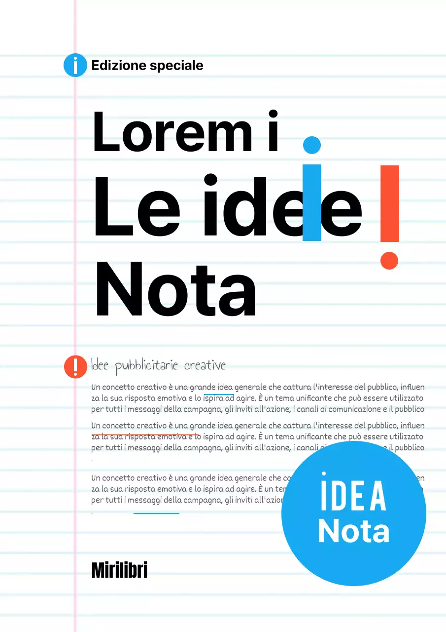 Idea nota proposta strategica con tipografia