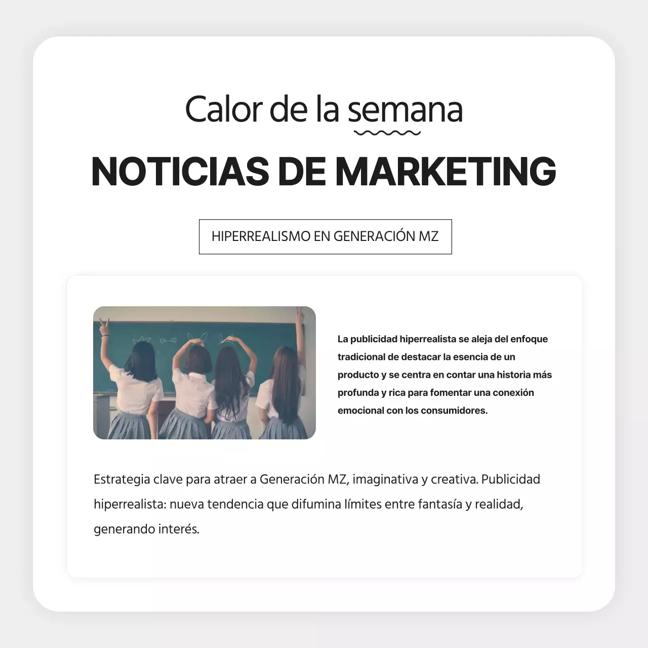 Informe gris y sencillo sobre el boletín de marketing