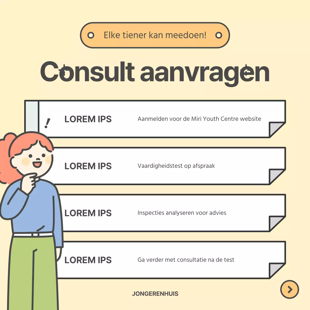 Een schattig geel en chartreuse loopbaanadviescentrum promoten