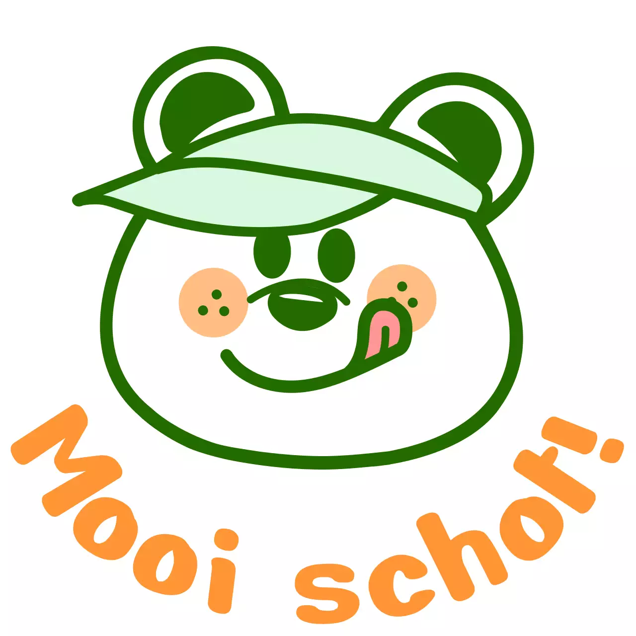 Opgedragen aan golfclubs met een schattig beer-illustratieconcept in groen en oranje